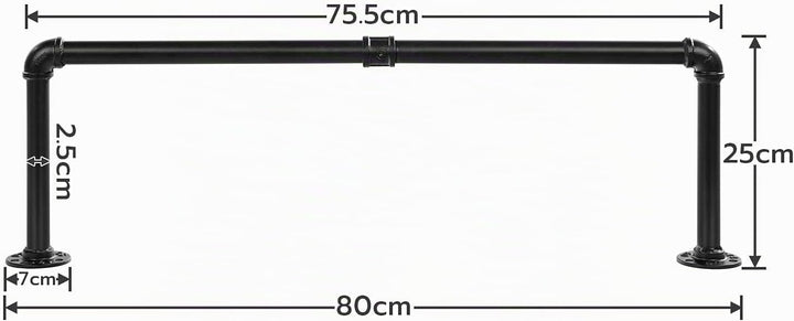 HOOBRO Industrierohr Kleiderstangen 2er Set, 80 cm Garderobenstangen Wandmontage, Abnehmbare Kleider