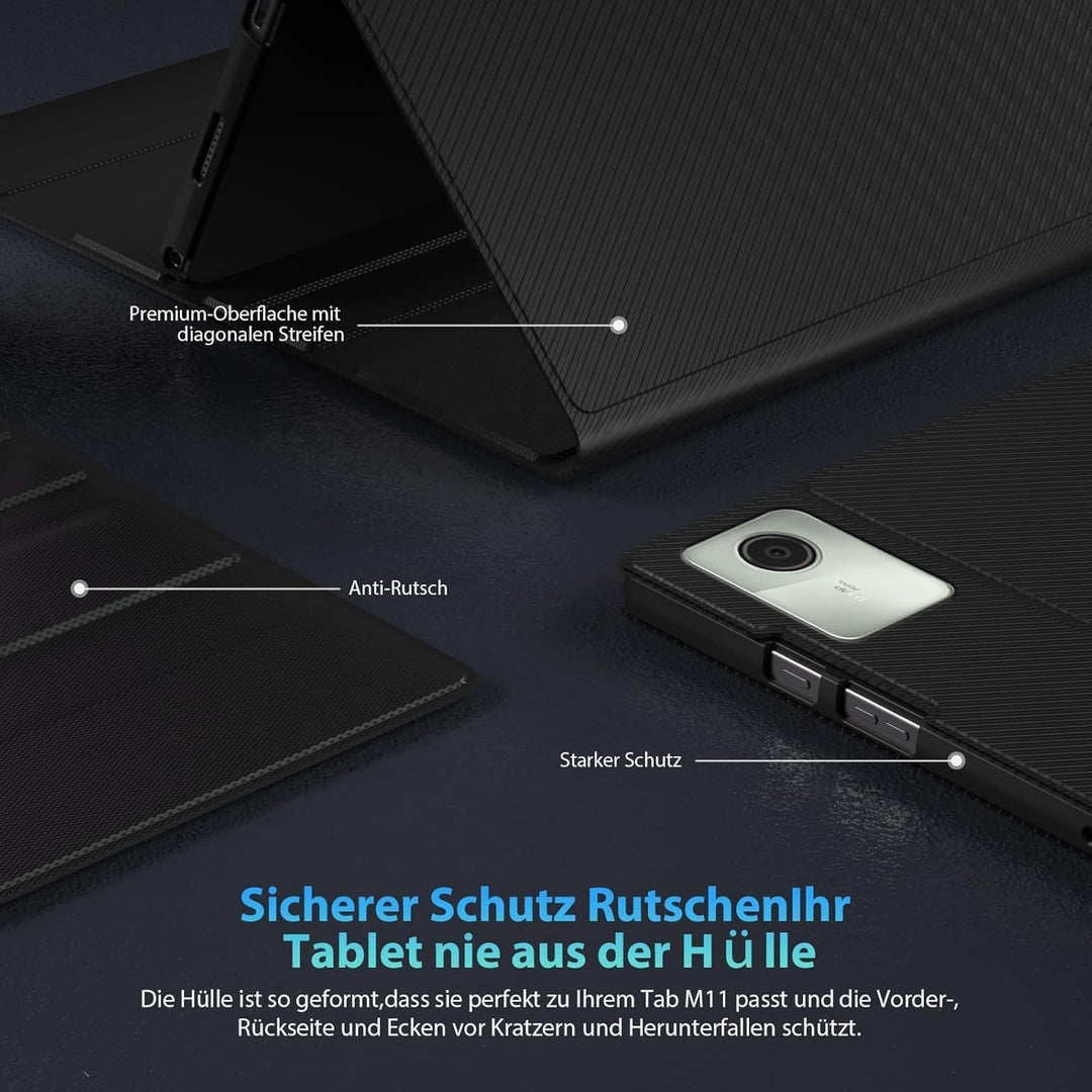 Bluetooth Tastatur Hülle mit Trackpad für Lenovo Tab K11 Plus 11,5 Zoll, Kabellose Abnehmbare Tastat
