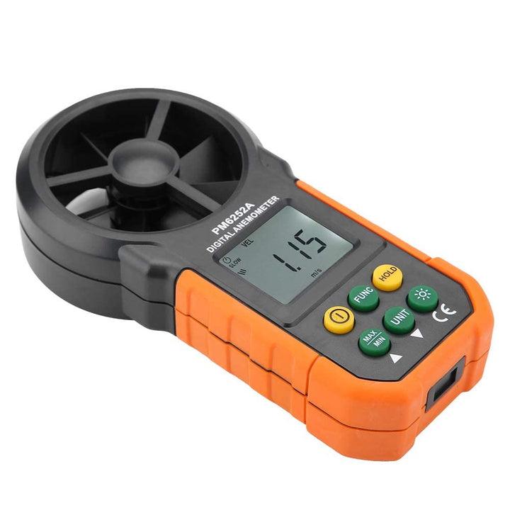 Windmesser Handanemometer PM6252A Profi Tragbares Digitales Windmessgerät mit LCD-Display und Hinter