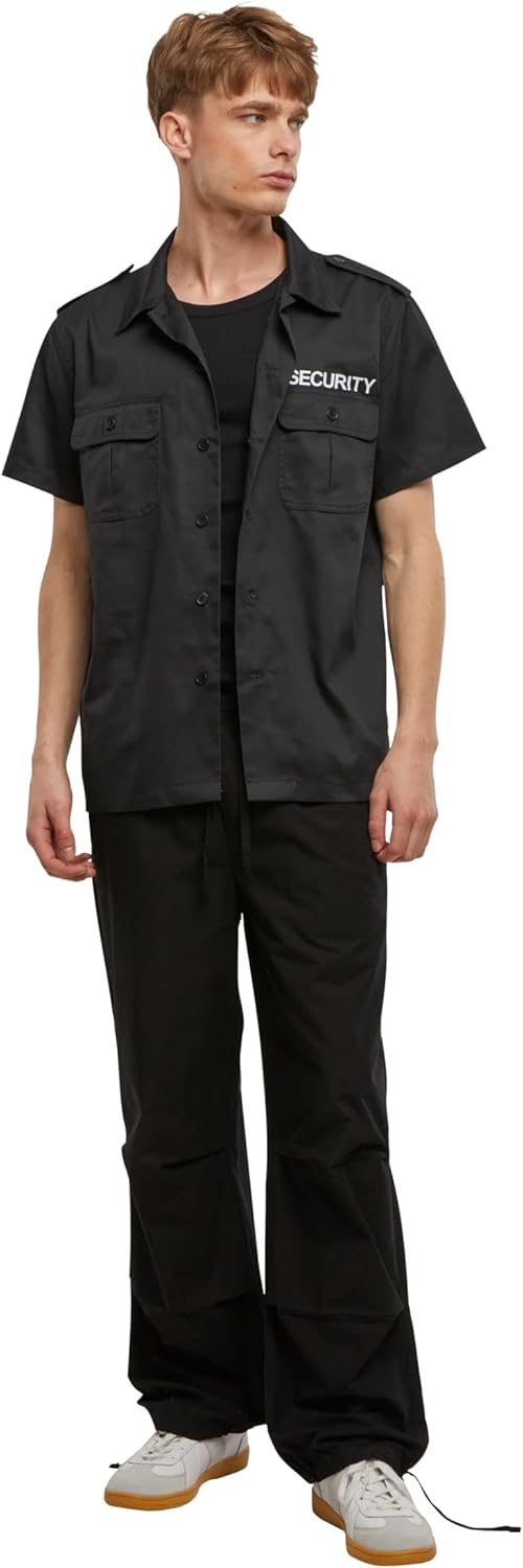 Brandit Herren Security Us Shirt Short Klassisches Hemd S Schwarz - Kurzarm, S Schwarz - Kurzarm