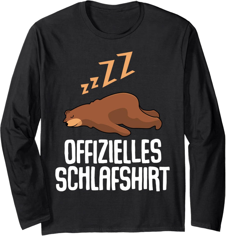 Offizielles Schlafshirt Pyjama Nachthemd Bär Bären Geschenk Langarmshirt