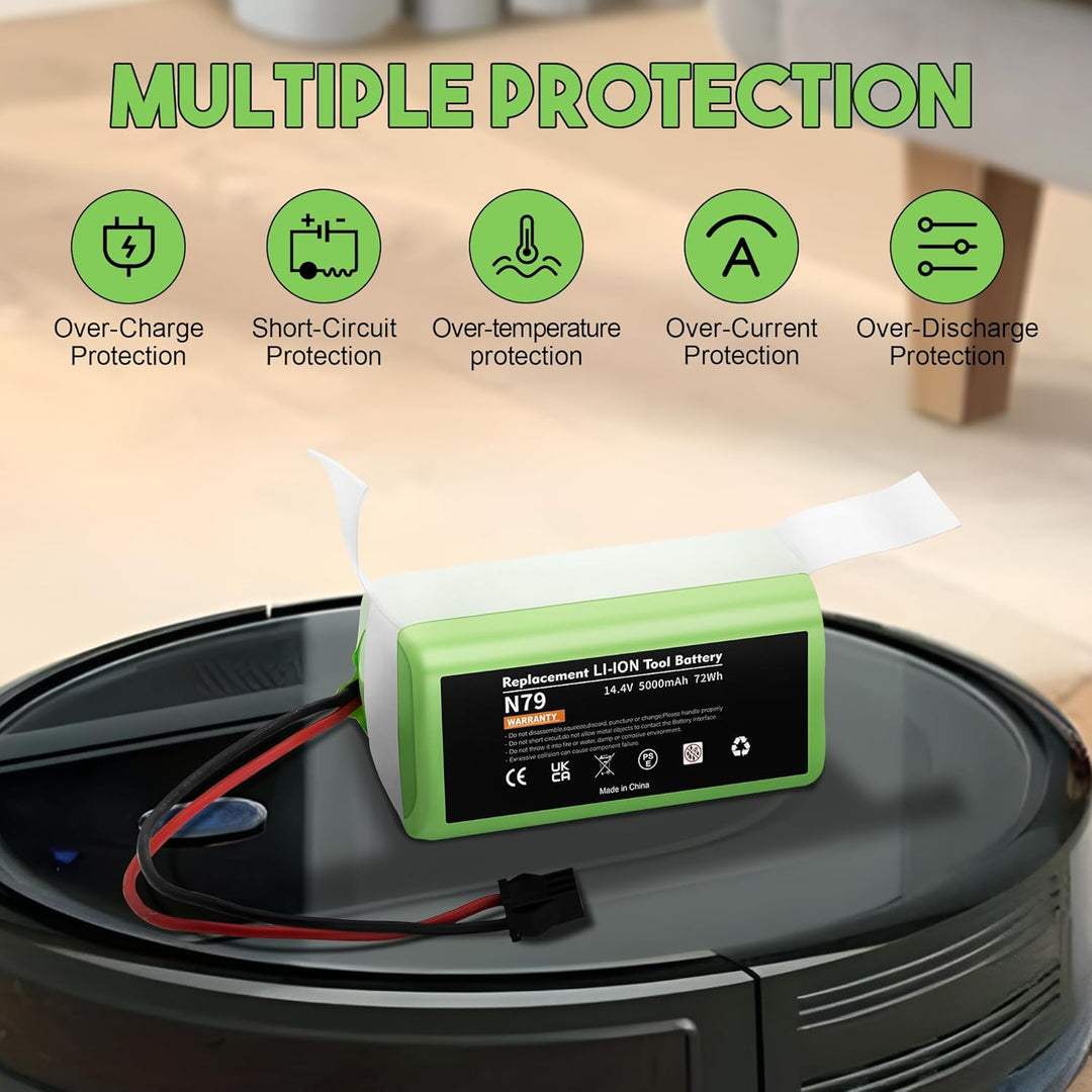 14.4V 5000mAh Ersatzakku für Eufy RoboVac G10 Hybrid G30 G20 G35 G40, für RoboVac 11 11S 11S MAX 12