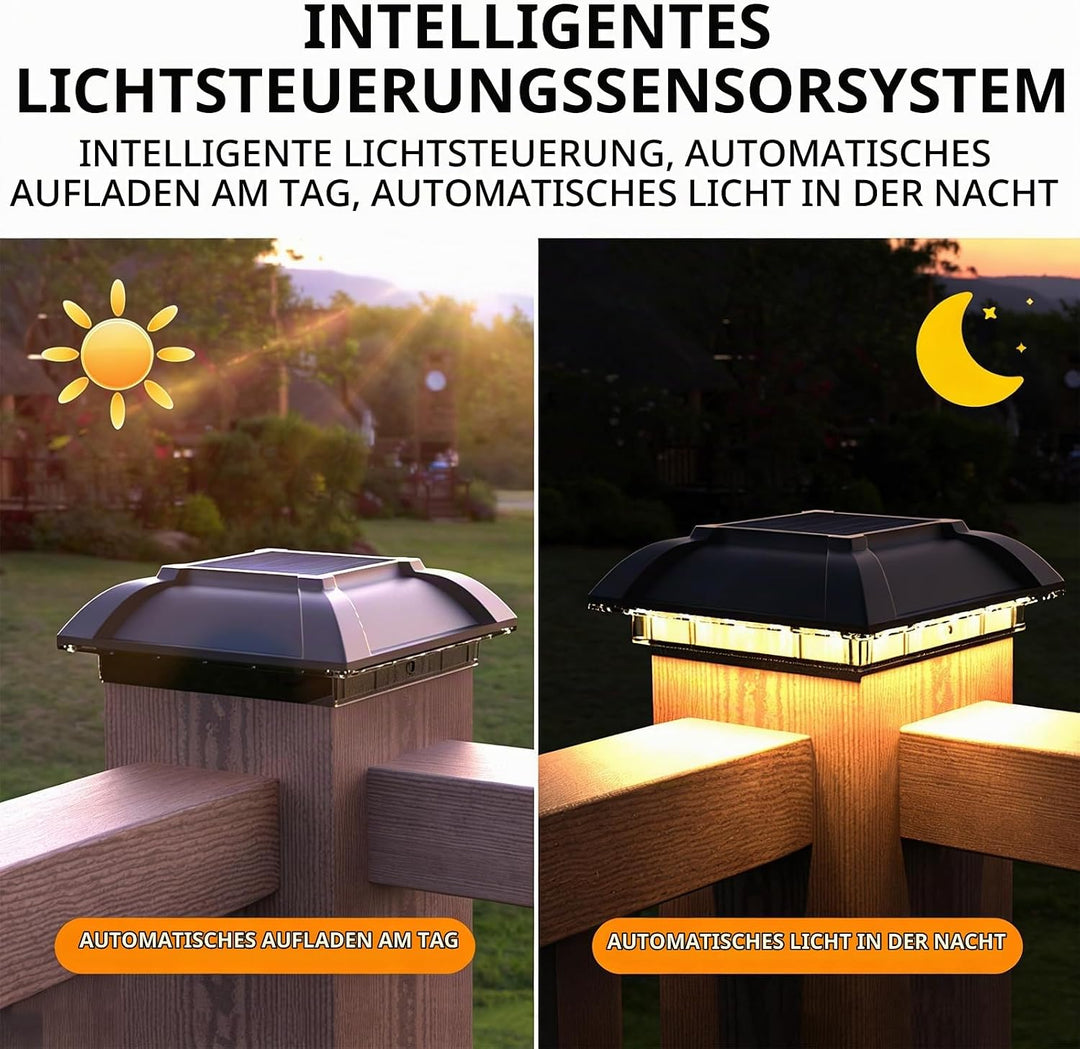 Solars Pfostenkappe,4 Stück Pfostenleuchte Solars,Pfostenkappe Solars,Solar Pfostenleuchte,Pfostenka