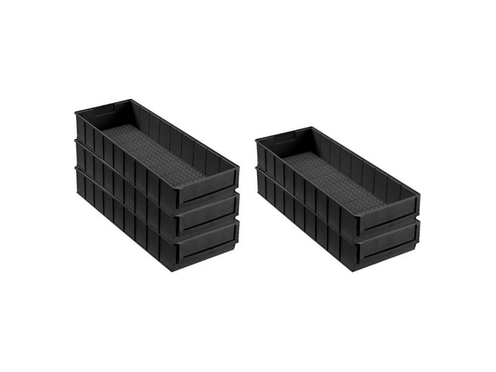SparSet 5x Leitfähige Industriebox 500 B | HxBxT 8,1x18,3x50cm | 6 Liter | ESD, Sichtlagerkasten, So