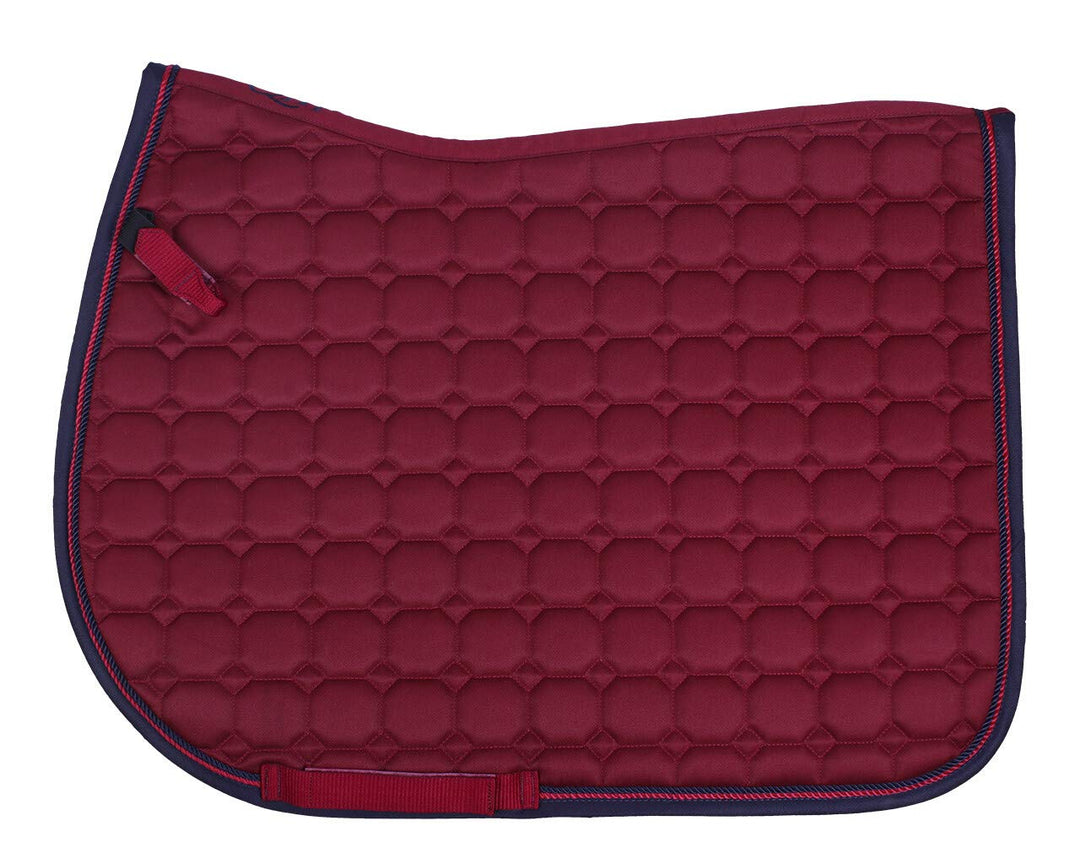 QHP Schabracke Florence extravagante Quadratsteppung 2 Zierkordeln (Warmlbut VS, Bordeauxrot) Warmlb