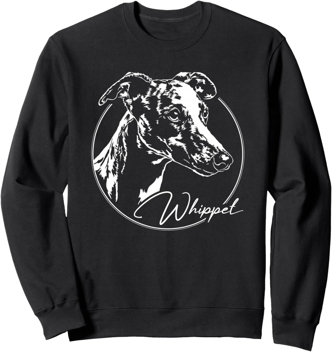 Whippet Hund Hunde Portrait Windhunde Hundeportrait Sweatshirt