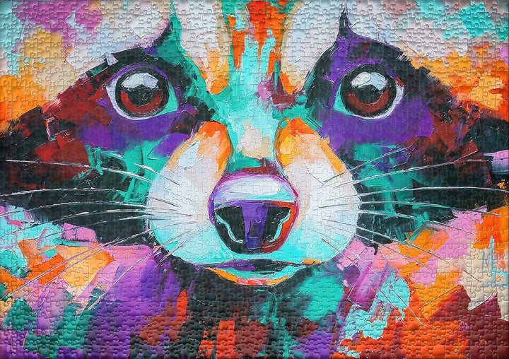 Ulmer Puzzleschmiede - Ölbild-Puzzle „Neozoen“– Klassisches 1000 Teile Puzzle – Kunst-Motiv bunter W