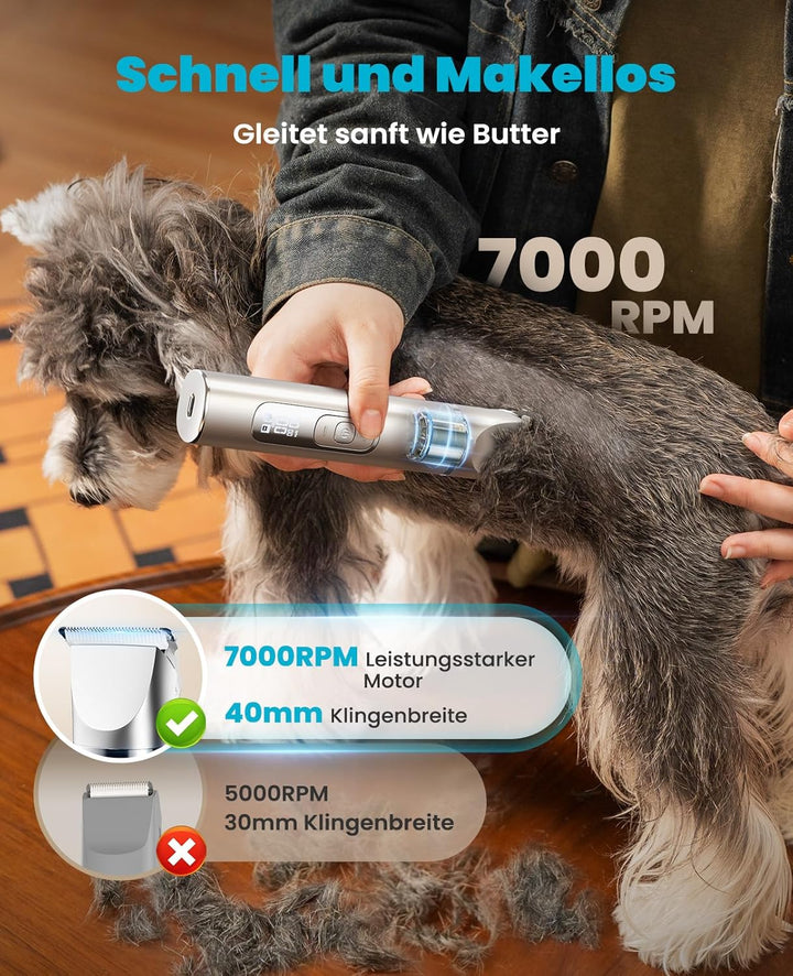 oneisall 4 in 1 Hundeschermaschine Katze, Leise Pfotentrimmer für Hunde, LCD-Anzeige Schermaschine K