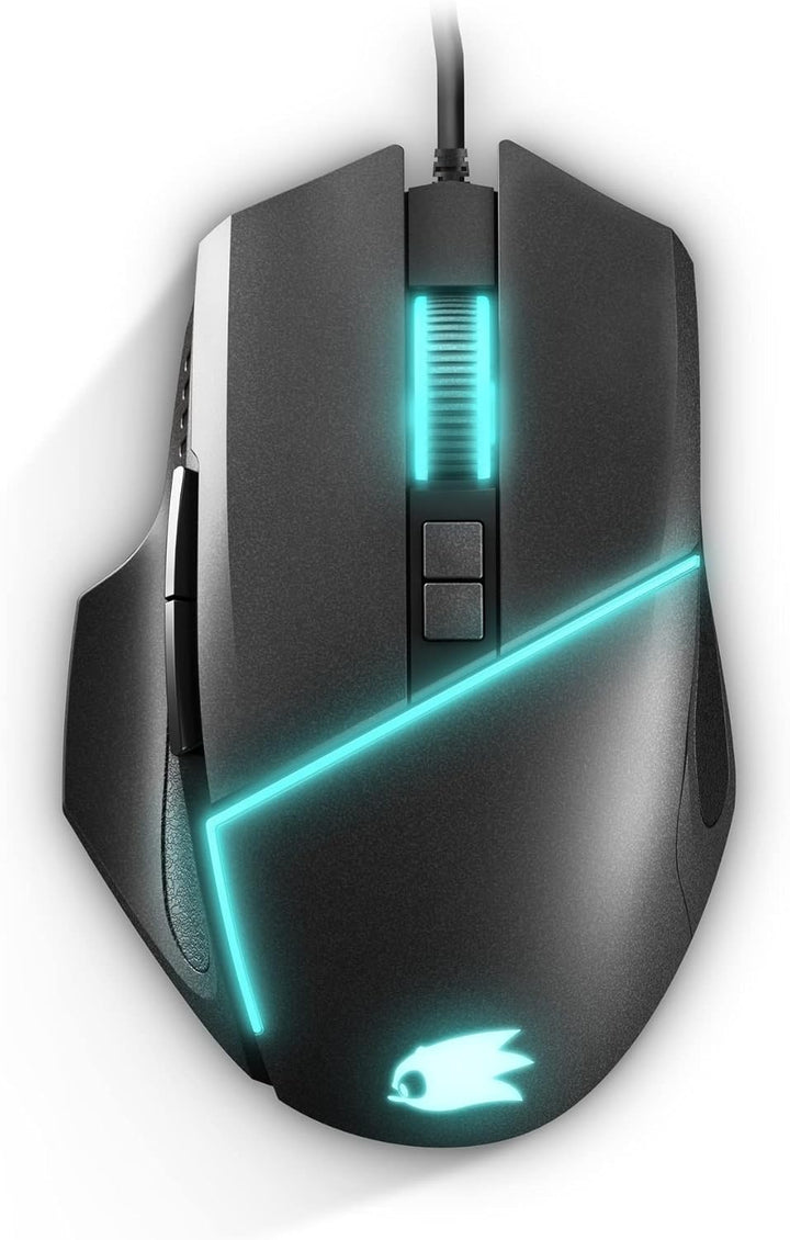Energy Sistem Gaming Mouse ESG M2 Sonic Ergonomische Gamer-Maus (6400 DPI, USB, RGB-LED-Leuchten, 8