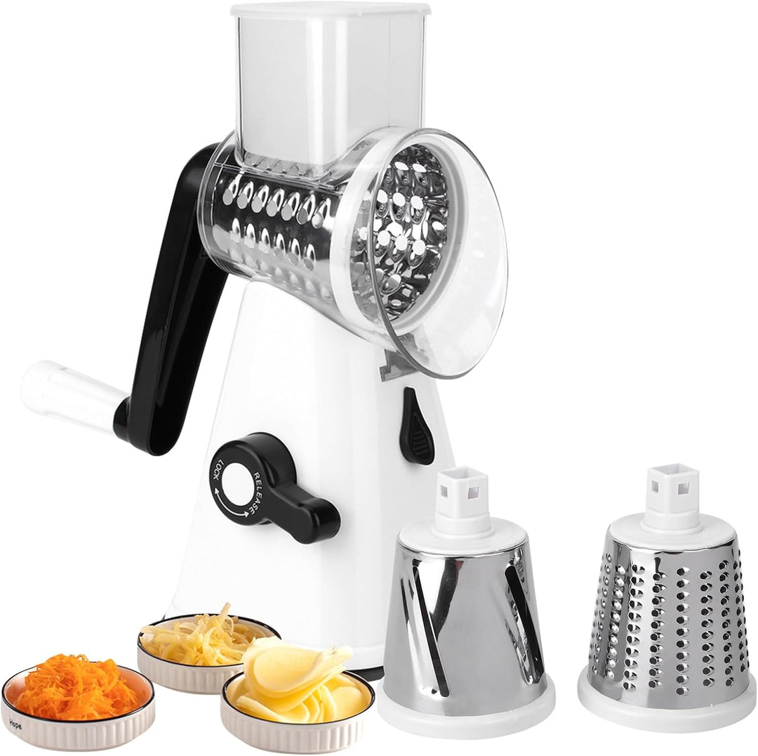 Käsereibe mit Kurbel Kartoffelschneider Gemüseschneider Manuell Gurkenhobel Nussmühle Veggie Slicing