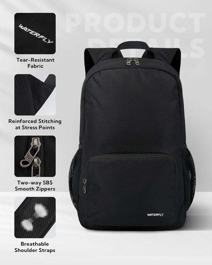 WATERFLY Rucksack Faltbar Tagesrucksack 20L: Wanderrucksack Faltrucksack Leicht Klapprucksack Daypac