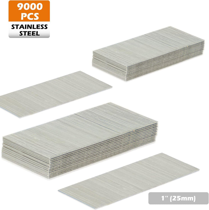 KIMSING 23 Gauge Edelstahl Micro Pin Nägel 9.000 Stück/Box, 25 mm kopflose Stifte, passend für pneum