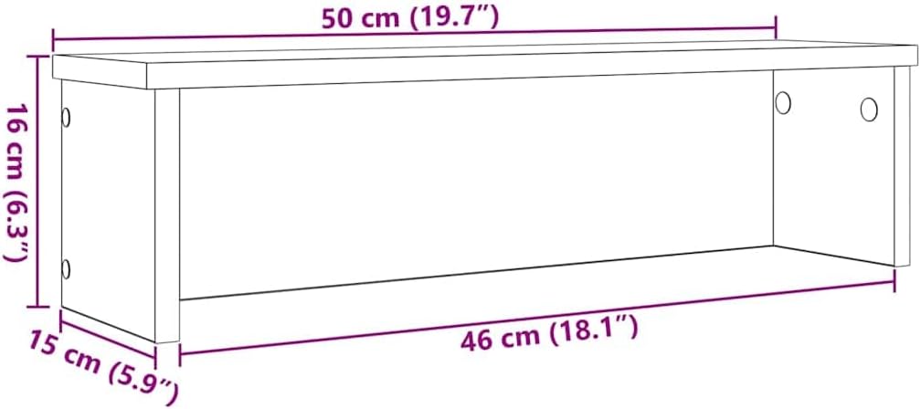 vidaXL Küchenregal Stapelbar Grau Sonoma 50x15x16 cm Holzwerkstoff, Küchen-Aufbewahrungsregal, Gewür