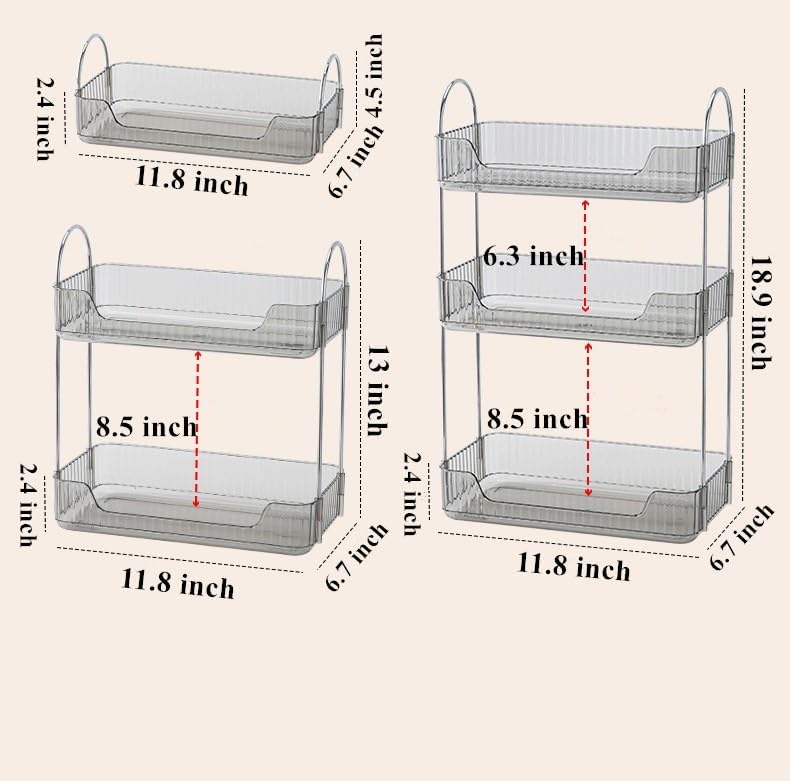 Make up Organizer, Kosmetik Organizer, Beauty Organizer, Hautpflege Organizer für Badezimmer (3 Schi