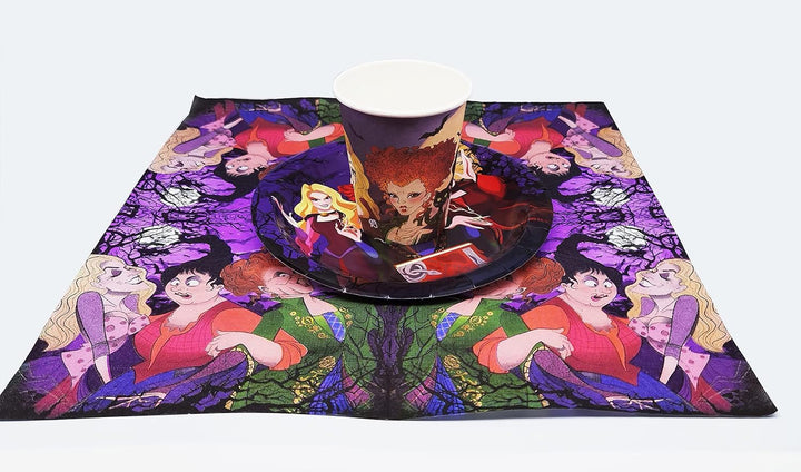 Hocus Pocus Thema Partygeschirr,Party Dekoration Grusel Hexen Witch Sisters,Crazy Partygeschirr Gebu