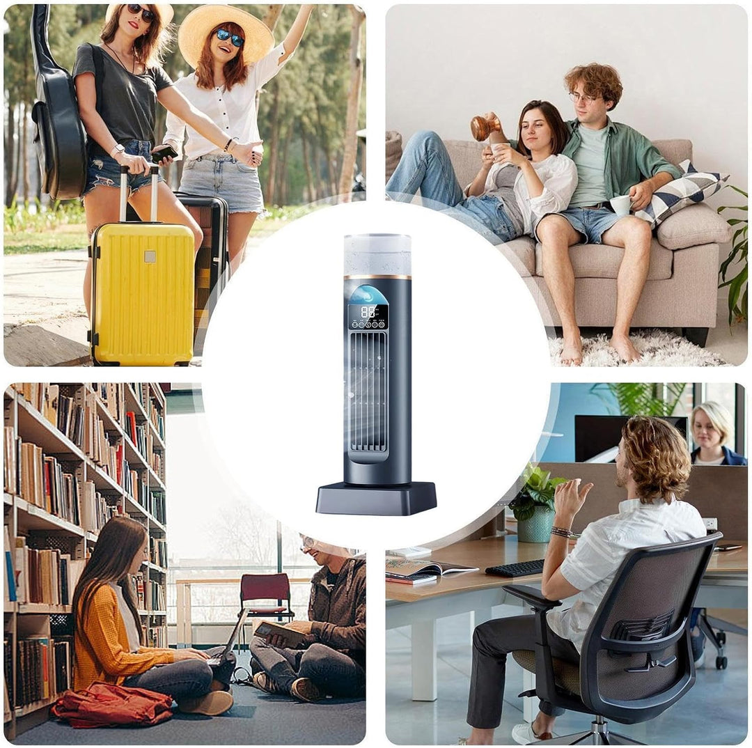 Leiser Turmventilator | Raumkühler Ventilator Mit Timer & Fernbedienung | Mobile Klimaanlage | 6 Ges