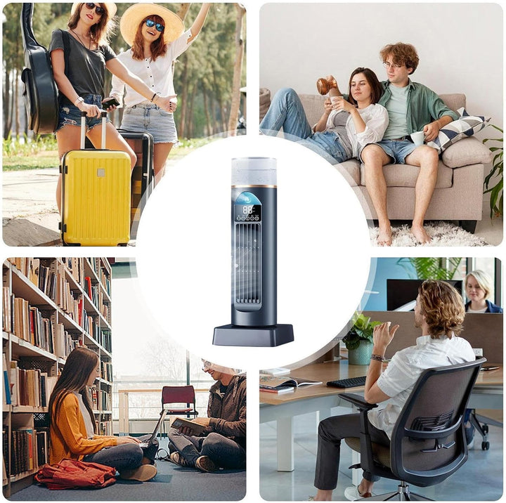 Leiser Turmventilator | Raumkühler Ventilator Mit Timer & Fernbedienung | Mobile Klimaanlage | 6 Ges