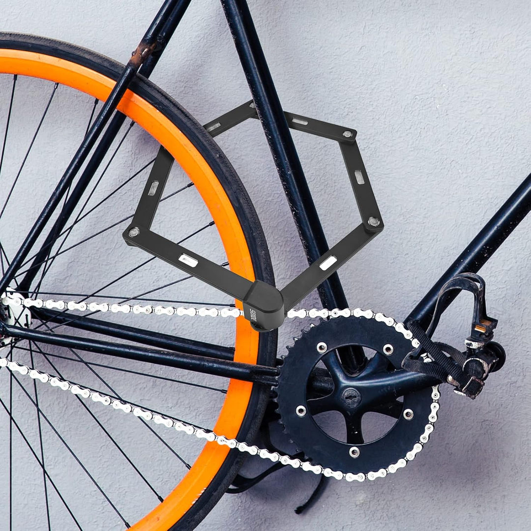 Faltschloss, Faltschloss Fahrrad mit Halterung inkl 2 Schlüssel & 1 Schlüsselring Fahrradschloss aus