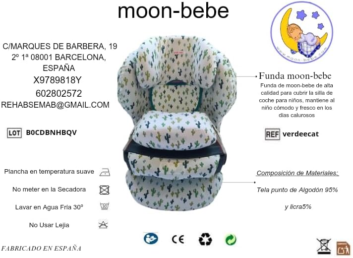 moon-bebe Bezug kompatibel mit Cybex Silver Juno 2-Fix Autositz (Weiss), weiss