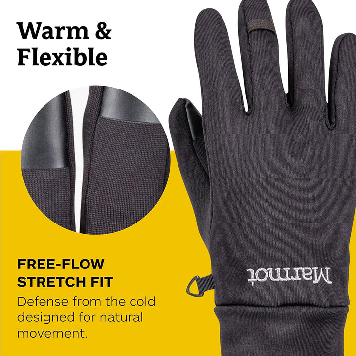 Marmot Herren Power Stretch Connect Glove, Fleecehandschuhe, Winddicht, Wasserabweisend, Mit Touchsc