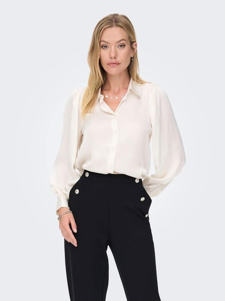 NAME IT Damen Onlzora Ls Puff Shirt Noos Wvn XS Macadamia, XS Macadamia