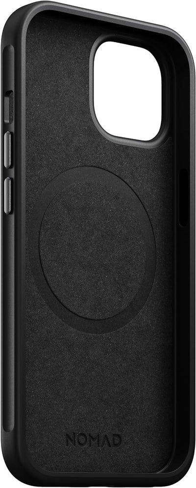 NOMAD Modern Leather Case | für iPhone 15 | Schutzhülle aus Polycarbonat und hochwertigem Echtleder
