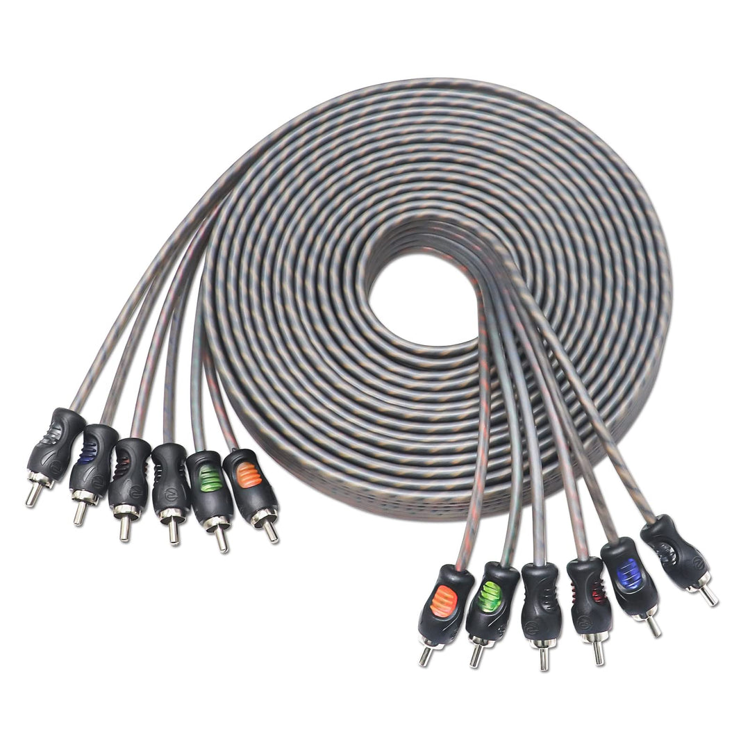 RECOIL RCI620 6-Kanal Cinch-Audiokabel 6 m (20 ft) – 100% OFC, Twisted Pair mit Rauschunterdrückung