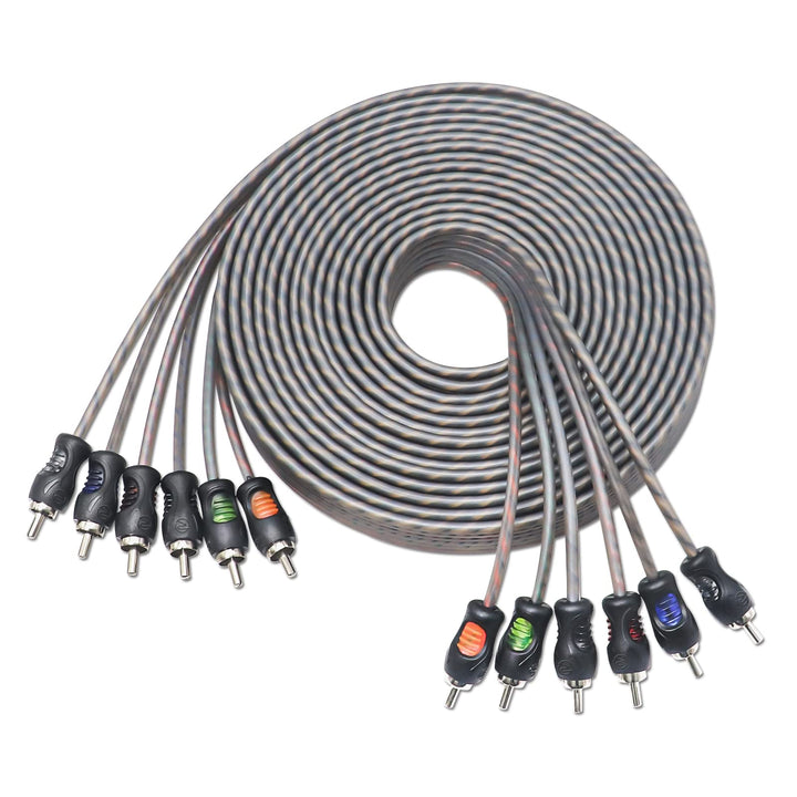 RECOIL RCI620 6-Kanal Cinch-Audiokabel 6 m (20 ft) – 100% OFC, Twisted Pair mit Rauschunterdrückung
