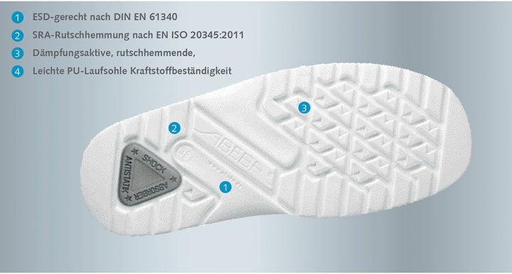 Abeba , Herren Sicherheitsschuhe weiss weiss 39