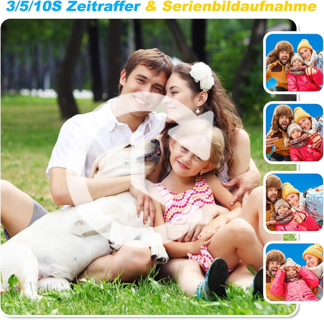 Kinderkamera, 3,5" Grosses Display |360°Rotierendes Zoomobjektiv | Kinder Kamera mit Selfies | LED-B