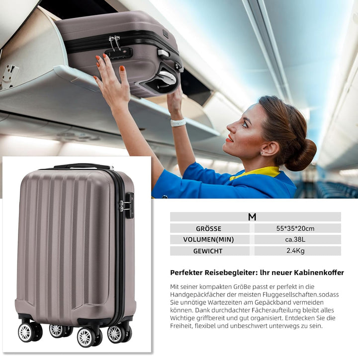 BEIBYE TSA-Schloss 2080 Hangepäck Zwillingsrollen neu Reisekoffer Koffer Trolley Hartschale Set-XL-L