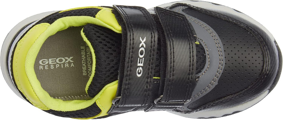 Geox Jungen B Pyrip Boy A Sneakers 21 EU Black Lime Green, 21 EU Black Lime Green