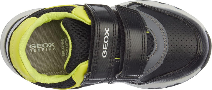 Geox Jungen B Pyrip Boy A Sneakers 21 EU Black Lime Green, 21 EU Black Lime Green