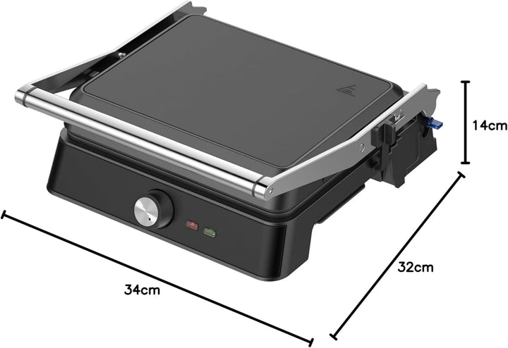 Westinghouse Retro Kontaktgrill mit 180°-Öffnung, Sandwichmaker mit Cool-Touch Griff & Höhenverstell