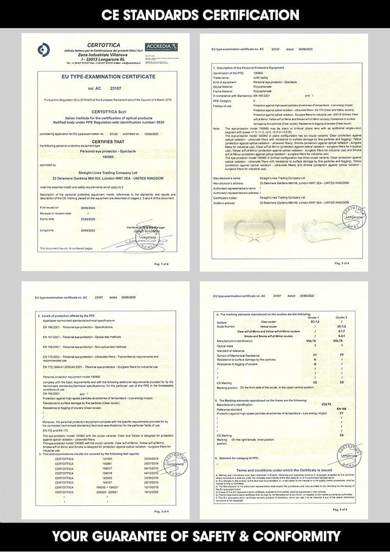 voltX 3 x GRAFTER’ BIFOKALE (KLAR +3.0 Dioptrie) Leichtgewichts Industrie Lesen Schutzbrille, EN166F