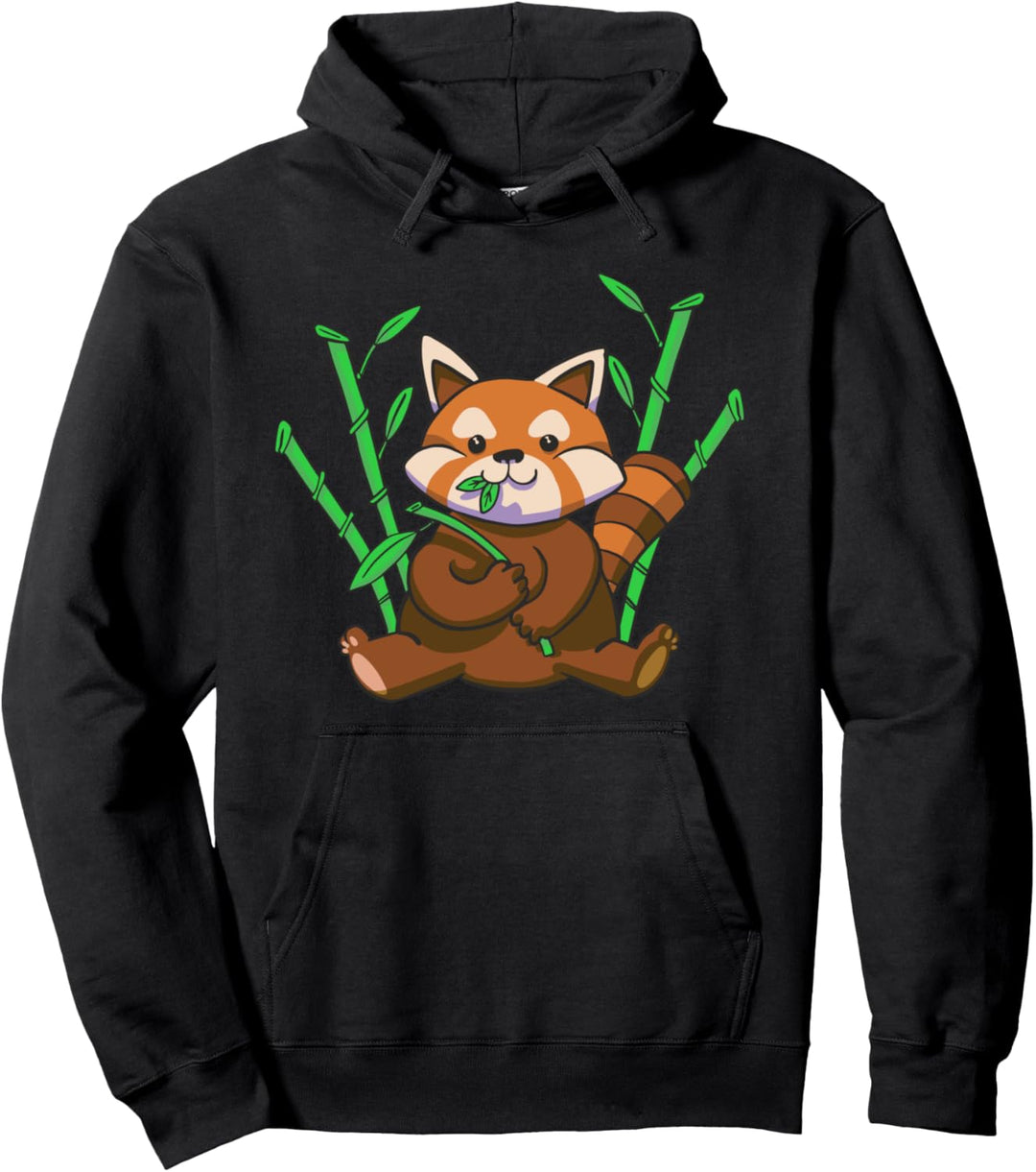 Roter Panda Isst Bambus Vegetarisch Lustiges Roter Panda Pullover Hoodie