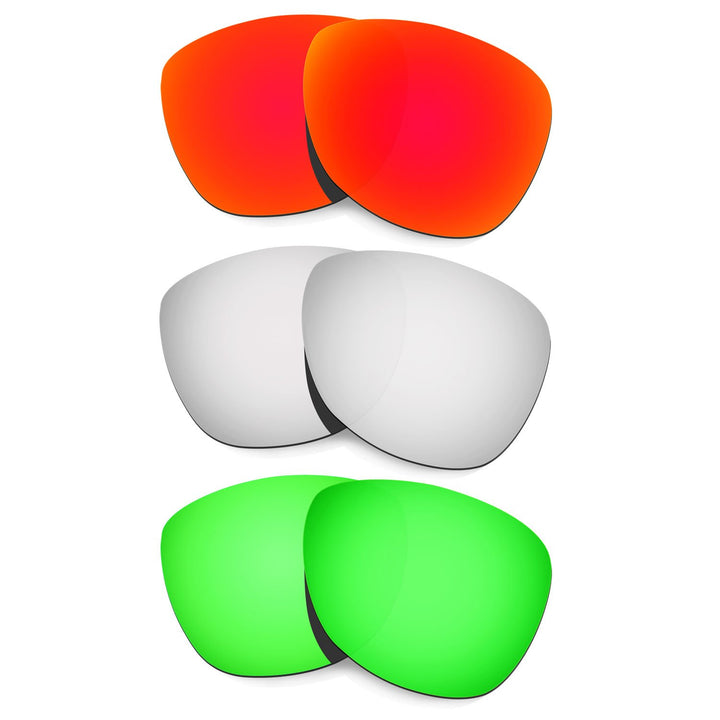 HKUCO Mens Replacement Lenses For Oakley Frogskins (Asia Fit) Sunglasses Red/Titanium/Emerald Green,