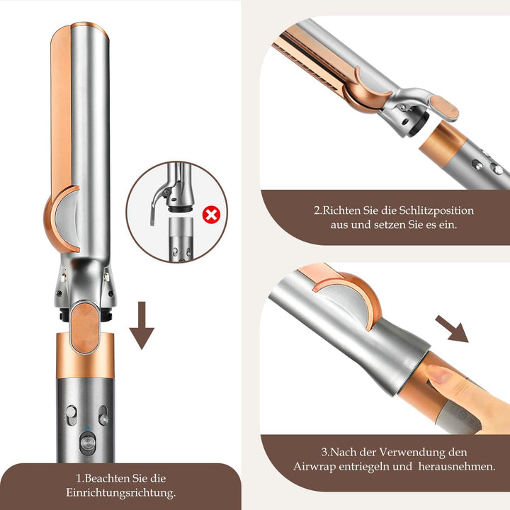 Haarglätter-Aufsatz für Dyson Airwrap, Kompatibel mit HS01/HS05/HS08, Airflow Technologie ohne Heizp