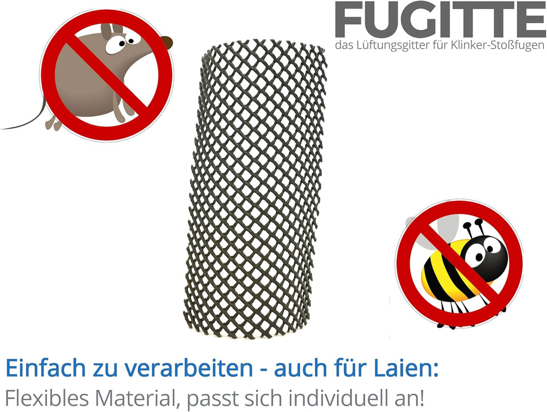 Fugenlüfter (100 Stück) I Fugengitter - Schutz der Stossfugen des Klinkers vor Bienen, Wespen oder M