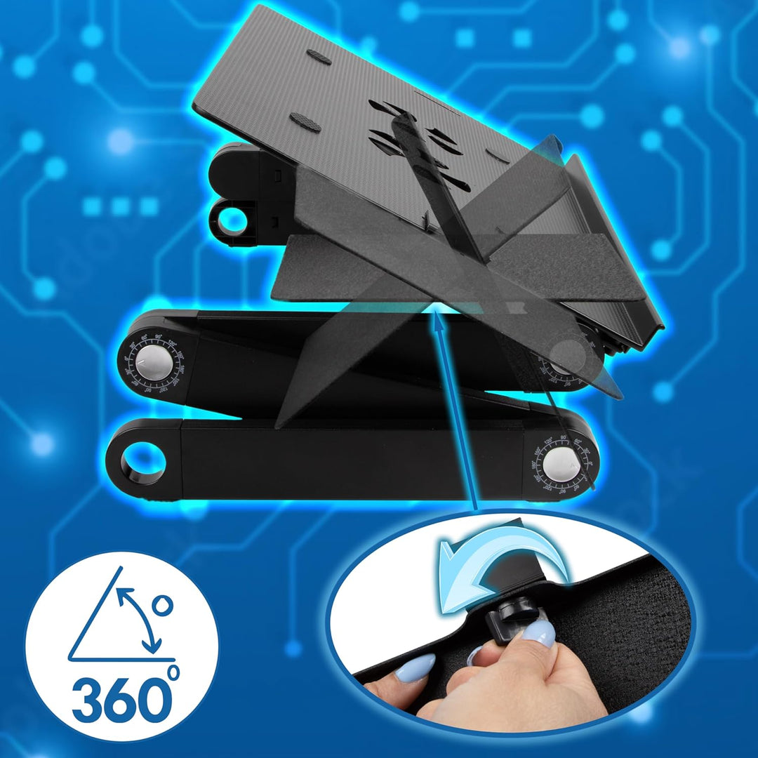 Duronic DML141 höhenverstellbarer Laptopständer mit Laptopkühler und Mousepad, Erhöhung für Laptop b