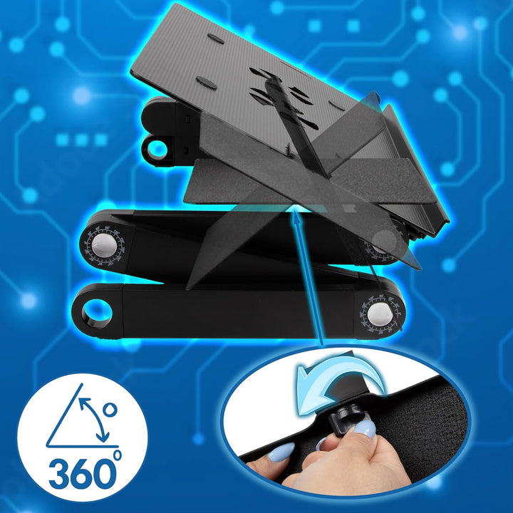 Duronic DML141 höhenverstellbarer Laptopständer mit Laptopkühler und Mousepad, Erhöhung für Laptop b
