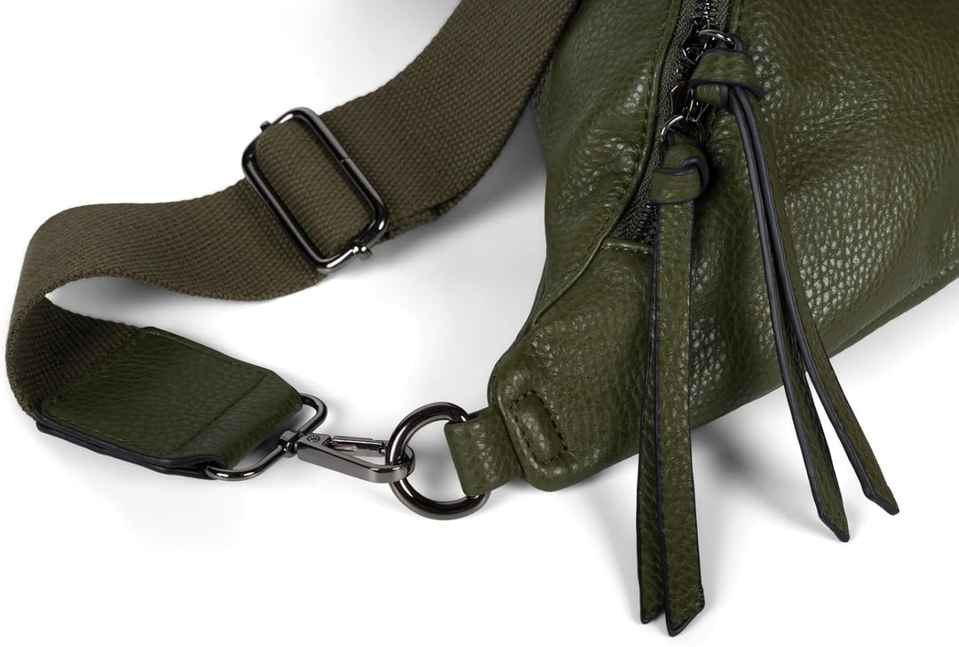 styleBREAKER Damen Halbmond Crossbody Schultertasche, abnehmbarer verstellbarer Schultergurt, Einfar