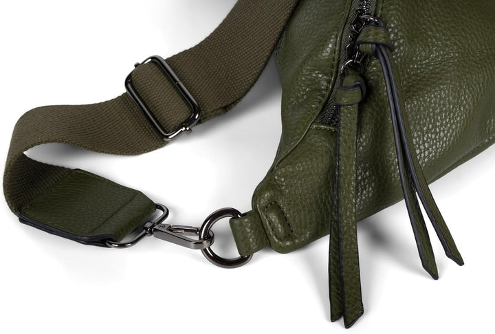 styleBREAKER Damen Halbmond Crossbody Schultertasche, abnehmbarer verstellbarer Schultergurt, Einfar