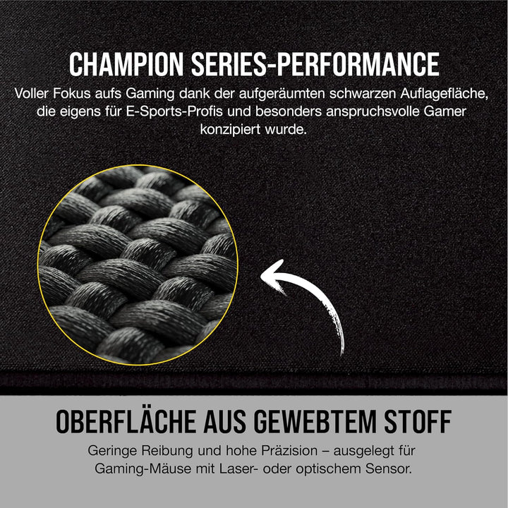 Corsair CH-9413520-WW MM350 Champion Series, Medium Premium Gaming Mauspad (Anti-Fray Cloth, Perform