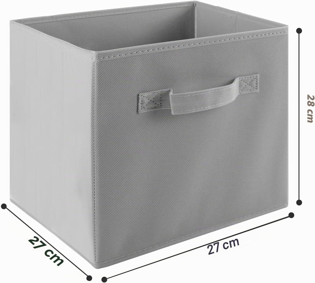 LONENESSL Faltbare Aufbewahrungsboxen mit Griff, 4 Stück Stoff Faltbare Aufbewahrungswürfel 27 x 27