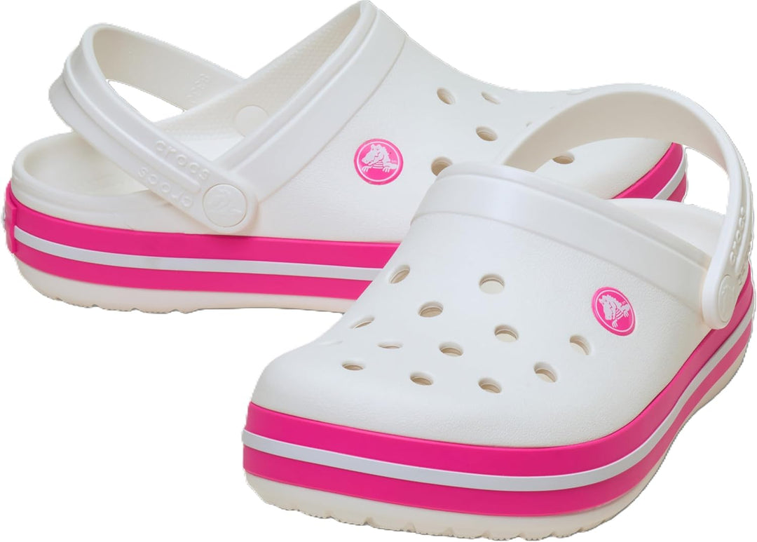 Crocs Unisex Kinder Crocband K Clog 22/23 EU White Pink Crush, 22/23 EU White Pink Crush