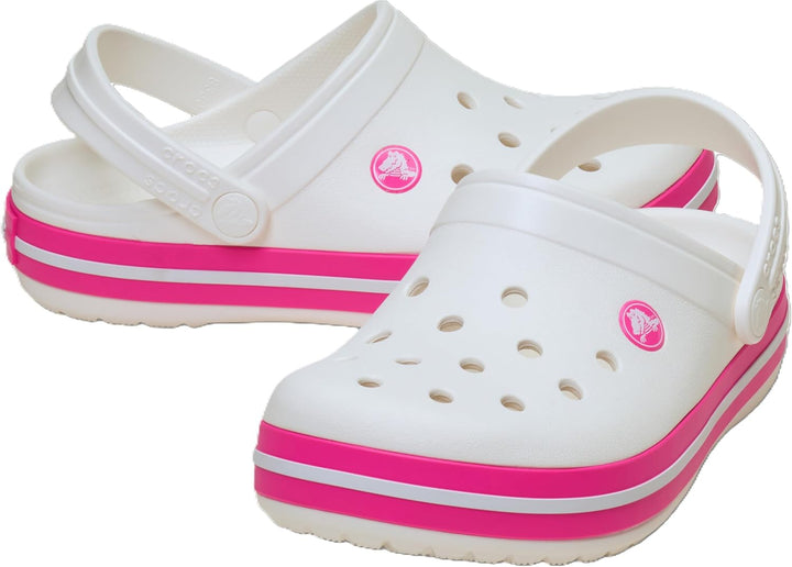 Crocs Unisex Kinder Crocband K Clog 22/23 EU White Pink Crush, 22/23 EU White Pink Crush