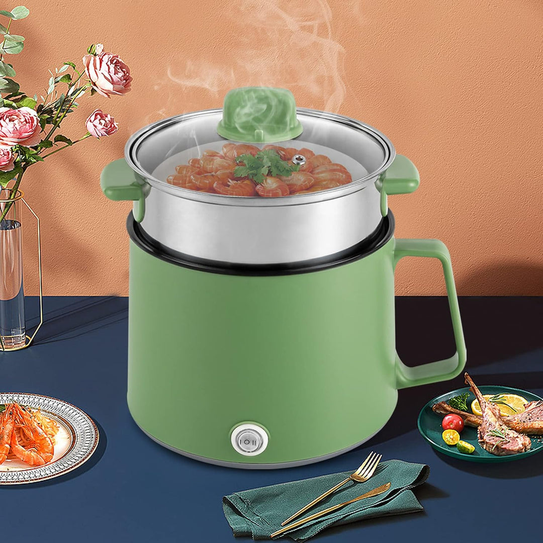 Elektrischer Hot Pot, Tragbare Kochtopf 1.7 Liter Kochtopf mit Glasdeckel Multifunktions Elektro Koc