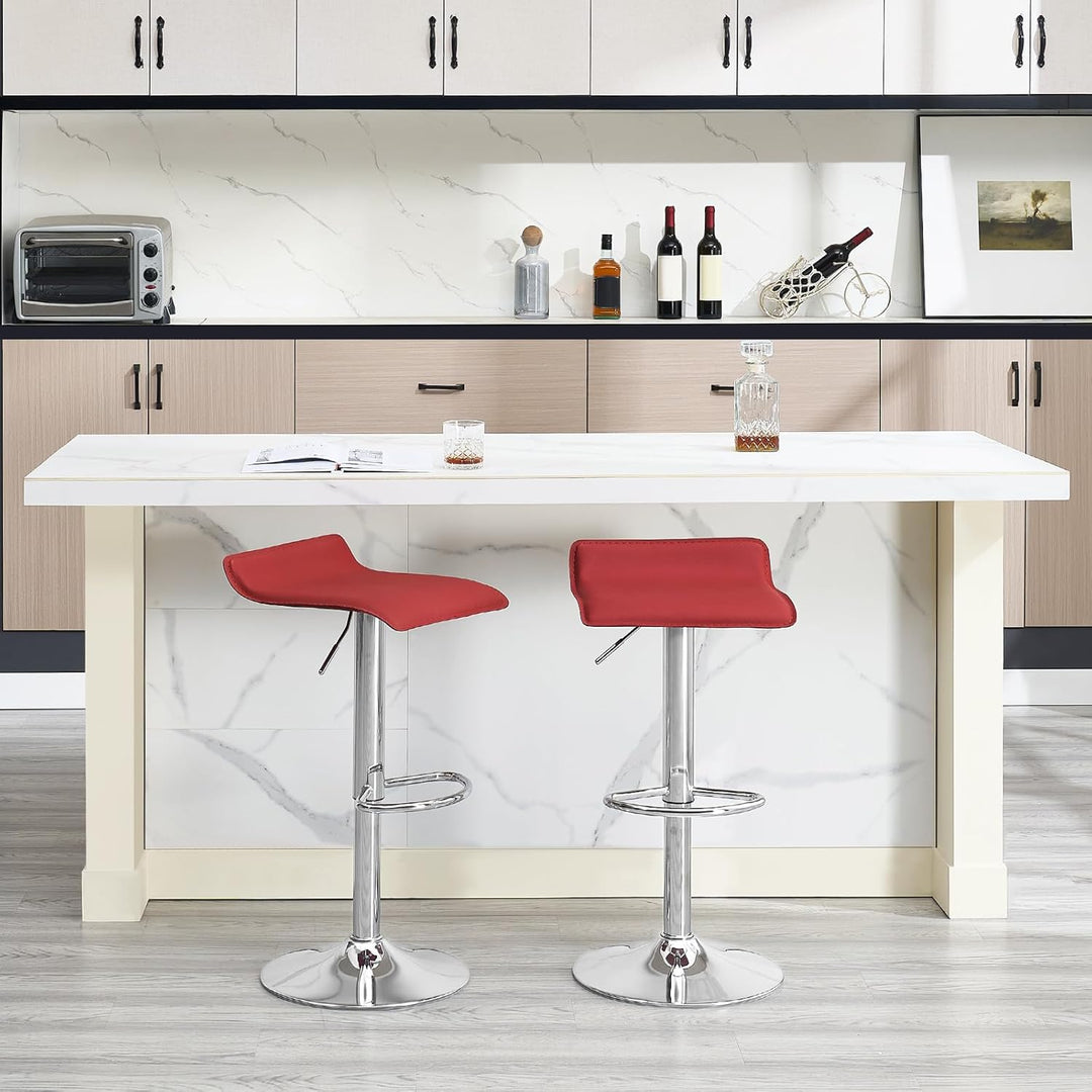 WOLTU 4er Set Barhocker Design Stuhl Drehstuhl Tresenstuhl，stufenlose Höhenverstellung, verchromter