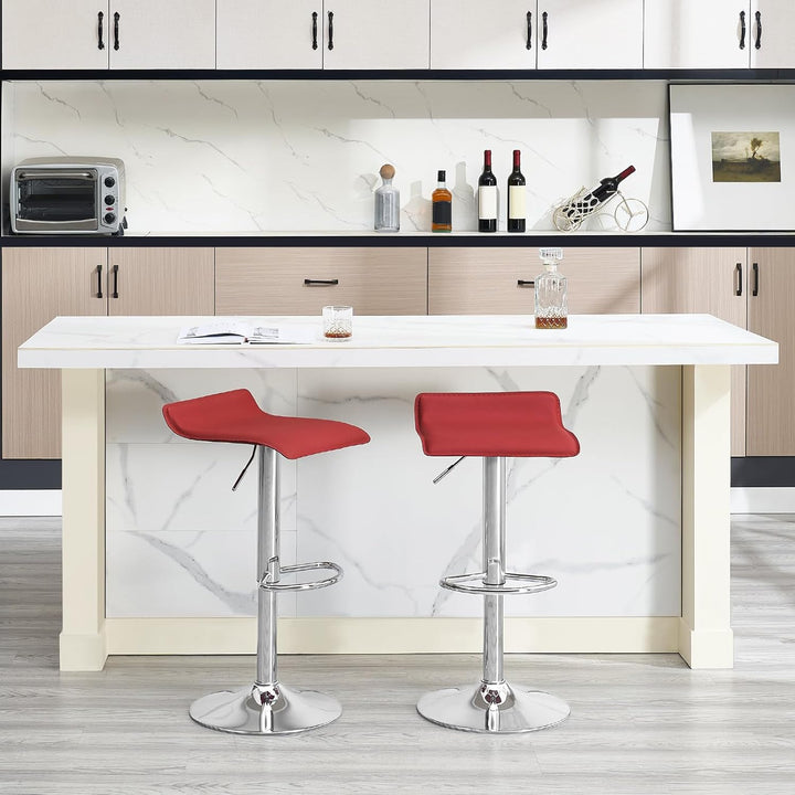 WOLTU 4er Set Barhocker Design Stuhl Drehstuhl Tresenstuhl，stufenlose Höhenverstellung, verchromter